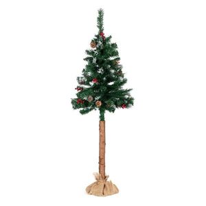 Umělý vánoční stromek s kmenem a ozdobami Leslie 160 cm borovice vyobraziť