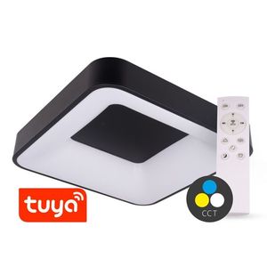 T-LED SMART TUYA Čierne LED stropné svietidlo hranaté 500x500mm 48W CCT s DO 105562 vyobraziť