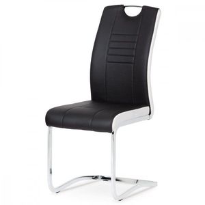 AUTRONIC DCL-406 BK jedálenská stolička, koženka čierna / biele boky, chróm vyobraziť