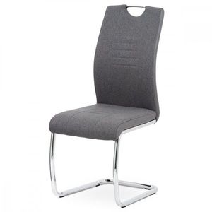 AUTRONIC DCL-405 GREY2 jedálenská stolička sedák látka šedá/podnož chróm vyobraziť
