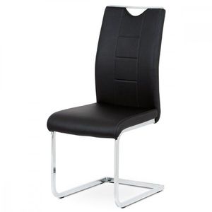 AUTRONIC DCL-411 BK Jedálenská stolička čierna koženka / chrom vyobraziť