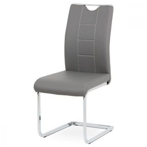 AUTRONIC DCL-411 GREY jedálenská stolička sivá koženka / chróm vyobraziť