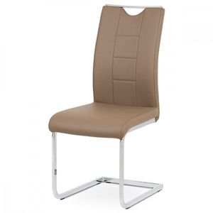 AUTRONIC DCL-411 LAT jedálenská stolička latte koženka / chróm vyobraziť