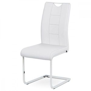 AUTRONIC DCL-411 WT jedálenská stolička biela koženka / chróm vyobraziť