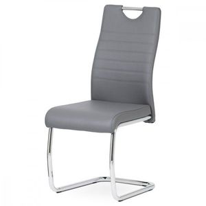 AUTRONIC DCL-418 GREY jedálenská stolička, koženka sivá, chróm vyobraziť