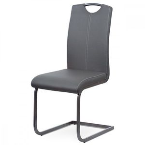 AUTRONIC DCL-613 GREY jedálenská stolička, poťah sivá ekokoža, kovová pohupová podnož, šedý lak vyobraziť