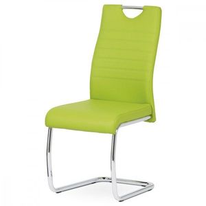 AUTRONIC DCL-418 LIM jedálenská stolička, koženka zelená, chróm vyobraziť