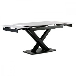 AUTRONIC HT-450M BK Jedálenský stôl 120+30+30x80 cm, keramická doska biely mramor, kov, čierny matný lak vyobraziť
