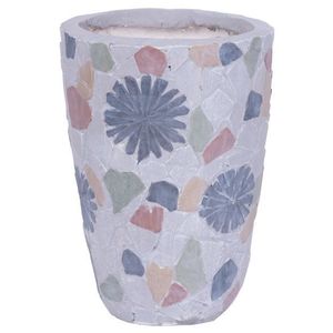 Dekorácia MagicHome, Kvetináč s mozaikou, sivý, keramika, 20, 5x20, 5x28 cm vyobraziť