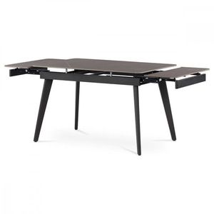 AUTRONIC HT-405M GREY Jedálenský stôl 120+30+30x80 cm, keramická doska sivý mramor, kov, čierny matný lak vyobraziť