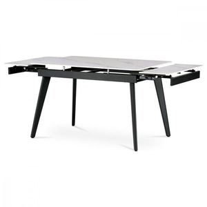 AUTRONIC HT-405M WT Jedálenský stôl 120+30+30x80 cm, keramická doska sivý mramor, kov, čierny matný lak vyobraziť