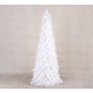 Dekorácia MagicHome Vianoce, Stromček z páperia, biely, 24x60 cm vyobraziť