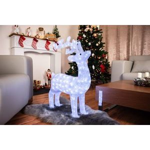 Dekorácia MagicHome Vianoce, Jeleň, sob, 160x LED studená biela, akryl, IP44, exteriér, 52x24x74 cm vyobraziť