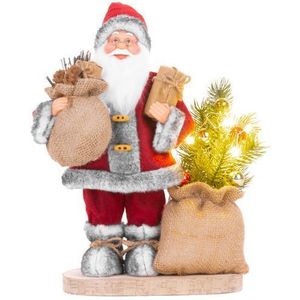 Dekorácia MagicHome Vianoce, Santa s taškou a stromčekom, LED, 3xAAA, 30 cm vyobraziť