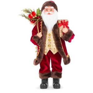 Dekorácia MagicHome Vianoce, Santa s darčekmi, 46 cm vyobraziť