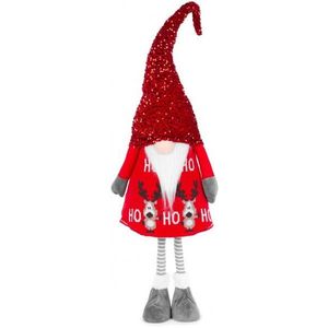 Postavička MagicHome Vianoce, Škriatok, látkový, červený, 32x22x130 cm vyobraziť