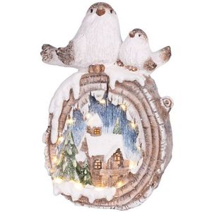 Dekorácia MagicHome Vianoce, Vtáčiky s domčekmi, LED, keramika, 3xAAA, 33, 3x16, 5x47 cm vyobraziť