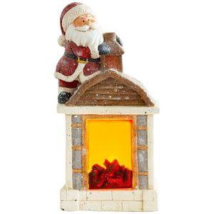 Dekorácia MagicHome Vianoce, Santa s kozubom, 9 LED, 3xAA, keramika, 27, 50x19x51 cm vyobraziť
