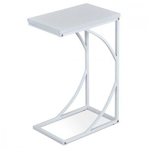 AUTRONIC 84056-14 WT Prístavný stolík 27x41x63 cm, doska biele lamino, kovové nohy, biely mat vyobraziť