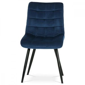 AUTRONIC CT-384 BLUE4 Jídelní židle, potah v modrém sametu, kovové podnoží v černé práškové barvě vyobraziť