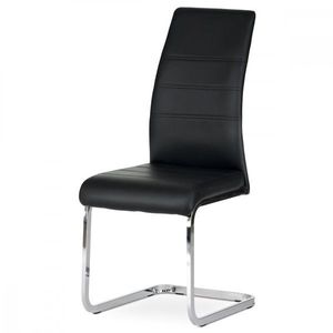 AUTRONIC DCL-408 BK Jedálenská stolička, poťah čierna ekokoža, kovová pohupová podnož, lesklý chróm vyobraziť