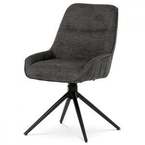 AUTRONIC HC-535 GREY2 Židle jídelní a konferenční, tmavě šedá látka, černé kovové nohy, otočná P90°+ L 90° s vratným mechanismem - funkce res vyobraziť