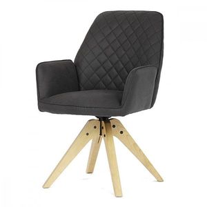 AUTRONIC HC-539 BK3 Židle jídelní s područkami, černá látka, dubové nohy, otočná P90°+ L 90° s vratným mechanismem - funkce reset vyobraziť