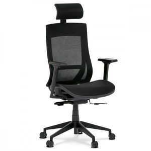 AUTRONIC KA-W002 BK Kancelářská židle, černá látka, plastový kříž, výškově stavitelné područky, kolečka pro tvrdé podlahy vyobraziť