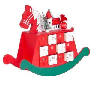 Dekorácia MagicHome Vianoce, Drevený adventný kalendár - koník, 2x LED, 2xAAA, 34, 50x12x28 cm vyobraziť