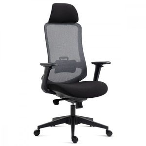 AUTRONIC KA-V322 BK Kancelářská židle, černý plast, černá látka, 4D područky, kolečka pro tvrdé povrchy, houpací mechanika s polohovou areta vyobraziť