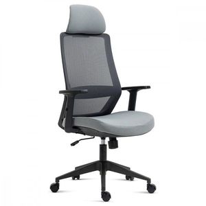 AUTRONIC KA-V324 GREY Kancelářská židle, černý plast, šedá látka, 1D područky, kolečka pro tvrdé podlahy vyobraziť
