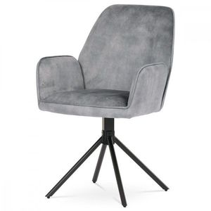 AUTRONIC HC-511 SIL4 Židle jídelní a konferenční, stříbrná látka v dekoru žíhaného sametu, kovové černé nohy vyobraziť