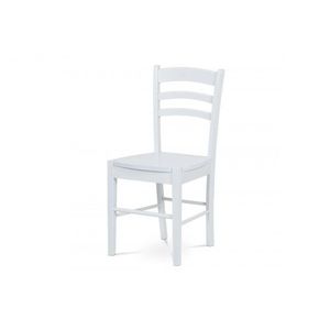 AUTRONIC AUC-004 WT jedálenská stolička, biela/sedák drevený vyobraziť