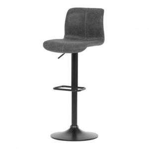 AUTRONIC AUB-806 GREY3 Židle barová, šedá látka v imitaci broušené kůže, černá podnož, výškově stavitelná vyobraziť