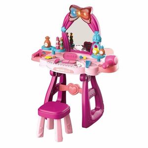 Baby Mix Detský toaletný stolík so stoličkou ružová, 57 x 29 x 69, 5 cm vyobraziť