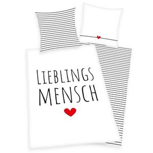 Herding Bavlnené obliečky Lieblings mensch, 140 x 200 cm, 70 x 90 cm vyobraziť