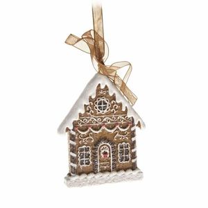 Vianočná závesná dekorácia Gingerbread cottage, 5, 6 x 7, 4 cm vyobraziť