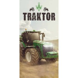 Jerry Fabrics Osuška Traktor green, 70 x 140 cm vyobraziť
