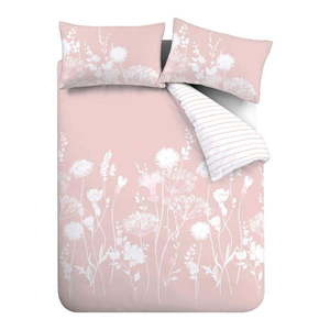 Biele/ružové obliečky na jednolôžko 135x200 cm Meadowsweet Floral – Catherine Lansfield vyobraziť