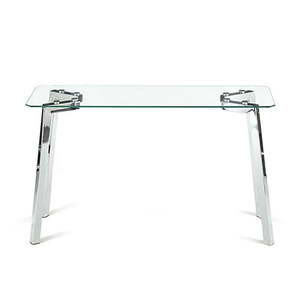 Konzolový stolík so sklenenou doskou v striebornej farbe 40x125 cm Kirk – Tomasucci vyobraziť