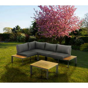 Sivá/v prírodnej farbe hliníková záhradná lounge súprava pre 3 osoby Kamari – Tomasucci vyobraziť
