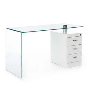 Pracovný stôl so sklenenou doskou 65x125 cm Bow – Tomasucci vyobraziť