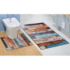 Bellatex Sada kúpeľňových predložiek Drevená podlaha 3D, 60 x 100 cm, 60 x 50 cm vyobraziť