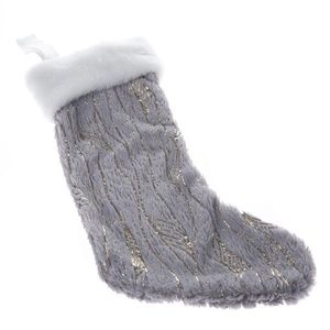 Vianočná závesná ponožka sivá, 20 x 43 cm vyobraziť