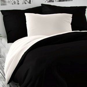 Kvalitex Saténové obliečky Luxury Collection čierna / biela, 240 x 200 cm, 2 ks 70 x 90 cm vyobraziť
