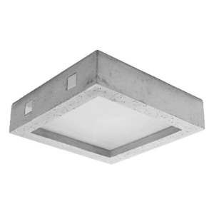 Sivé LED stropné svietidlo so skleneným tienidlom 33x33 cm Lucia - Nice Lamps vyobraziť