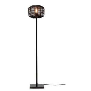 Čierna stojacia lampa s ratanovým tienidlom (výška 130 cm) Tanami – Good&Mojo vyobraziť