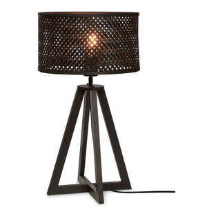 Čierna stolová lampa s bambusovým tienidlom (výška 53 cm) Java – Good&Mojo vyobraziť
