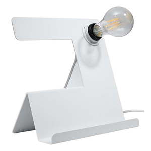 Biela stolová lampa (výška 24 cm) Gabriel – Nice Lamps vyobraziť