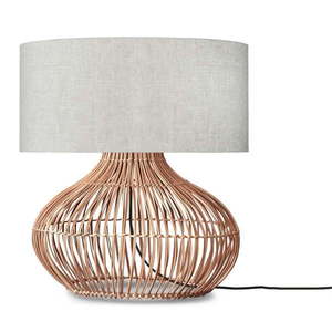Stolová lampa s textilným tienidlom v krémovo-prírodnej farbe (výška 60 cm) Kalahari – Good&Mojo vyobraziť